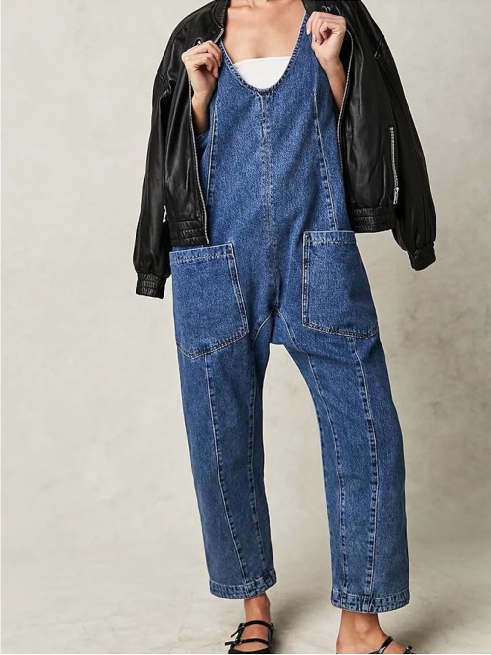 We The Free Free People High Roller Denim Jumpsuit